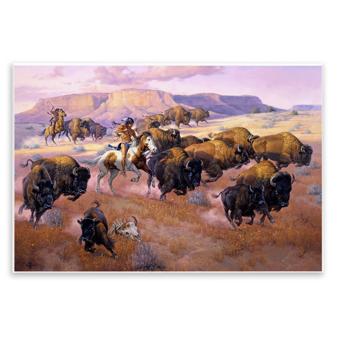 Stupell Industries Western Natives Bison Hunt Wall Plaque By Jack Sorenson